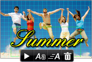 Photo slideshow software MediaShow includes animated text effects for creating titles and captions