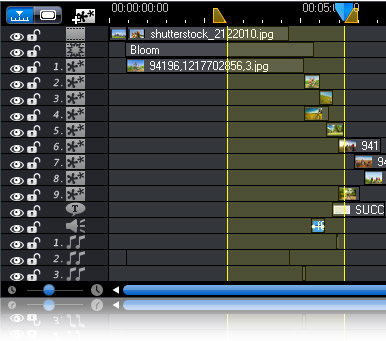 Video editing software PowerDirector offers more tracks to work with, 16 in total.