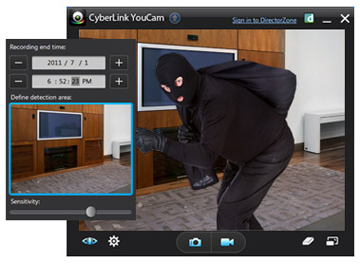YouCam can operate as a spy cam to let you see what's happening when you're away
